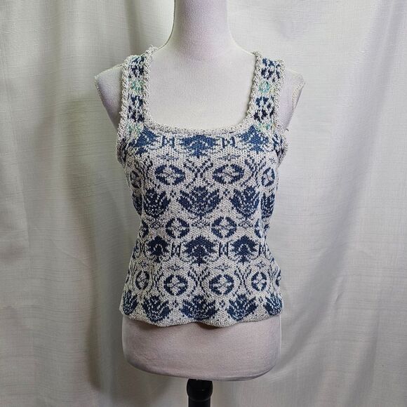 Anthropologie Tops - Anthropologie Pilcro Gray and Blue Knit Tank Top Size Small